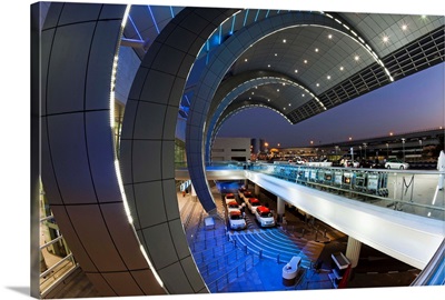 Modern architecture of Terminal 3 of Dubai International Airport, Dubai