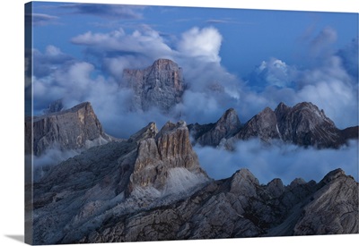 Monte Pelmo Averau And Ra Gusela, Dolomiti Di Zoldo, Belluno, Veneto, Italy