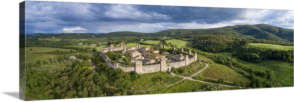 Monteriggioni village. It is a complete walled medieval town in the Siena Province of Tuscany built in the 13th century, I...