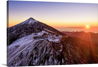 Mount Teide And The Pico Viejo At Sunrise, Teide National Park, Spain
