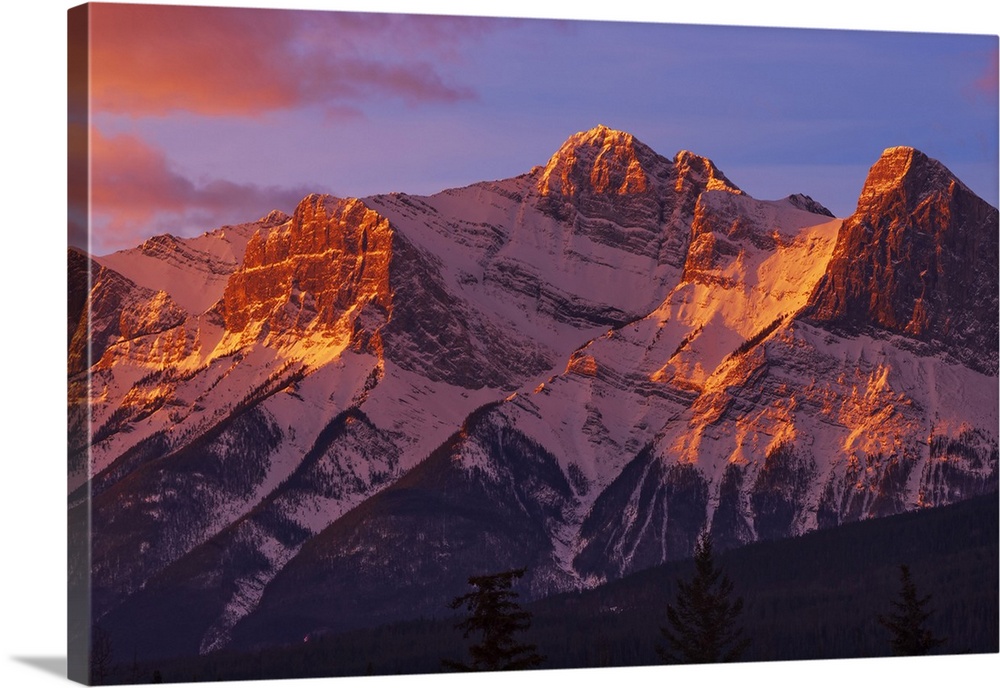 Mt. Rundle At Sunset, Banff National Park, Alberta, Canada