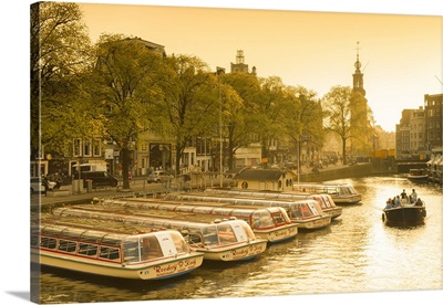 Munttoren and Amstel River, Amsterdam, Netherlands