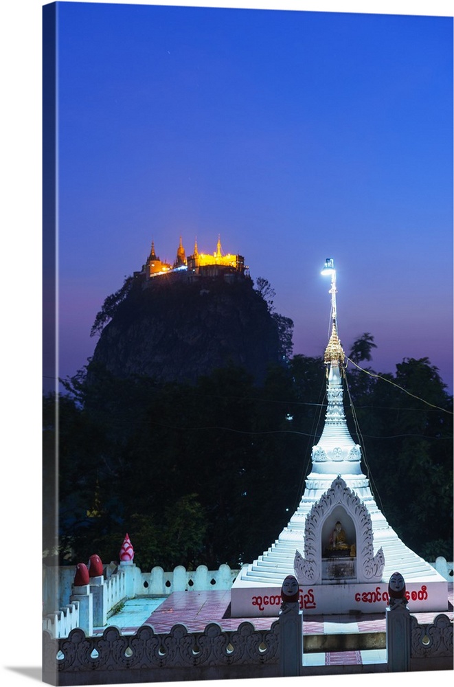 South East Asia, Myanmar, Mt Popa, buddhist temple on Popa Taung Kalat.