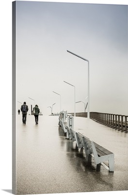 Netherlands, Scheveningen, Strand Noord Beach walkway, winter