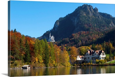 Neuschwanstein Castle and Lake Alpsee, Allgaeu, Bavaria, Germany