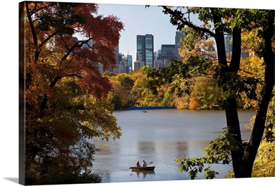 New York City, Manhattan, Central Park, The Lake in autumn