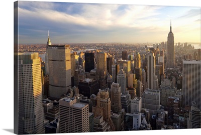 New York City, Manhattan from the viewing deck of the Rockefeller Center