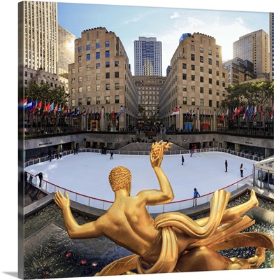 New York City, Manhattan, Rockefeller Center, Ice Rink