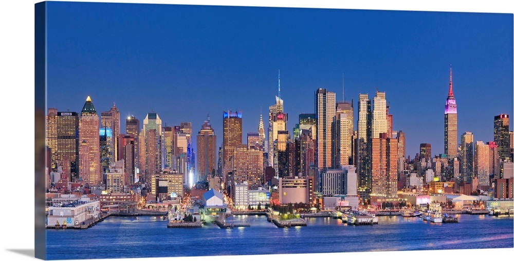 New York City, Manhattan Skyline from New Jersey Wall Art, Canvas ...