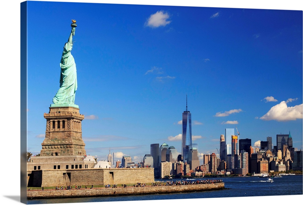 New York City Statue Of Liberty And Lower Manhattan Skyline Wall Art Canvas Prints Framed Prints Wall Peels Great Big Canvas