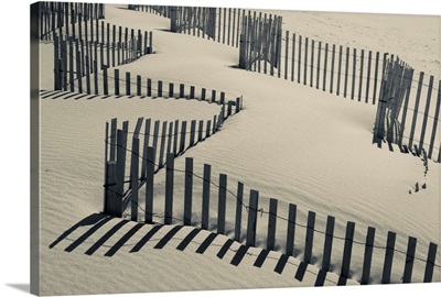 New York, Long Island, The Hamptons, Westhampton Beach, beach erosion fence