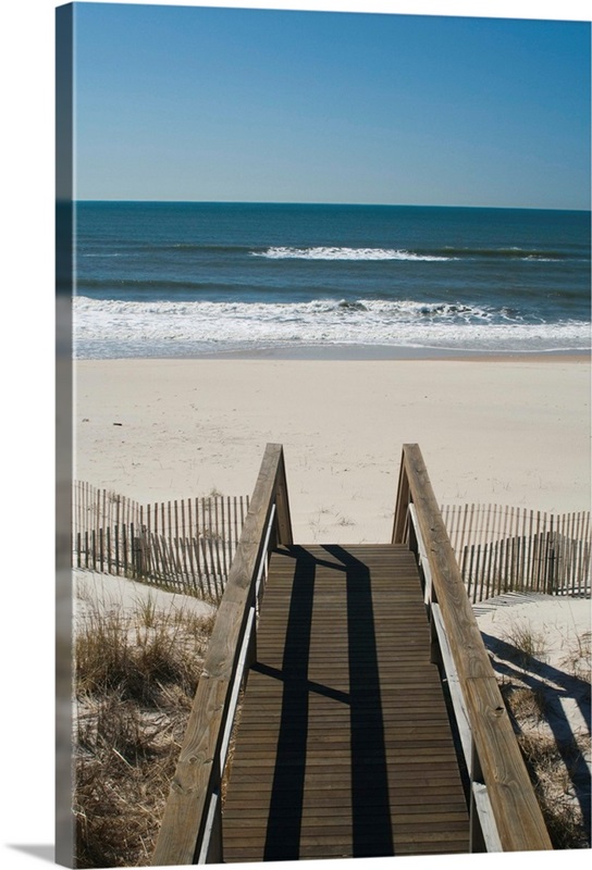 New York, Long Island, The Hamptons, Westhampton Beach, beach view from beach stairs Great Big