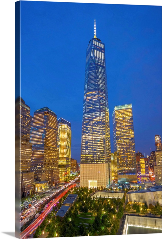 USA, New York, Manhattan, Downtown, World Trade Center, Freedom Tower or One World Trade Center.