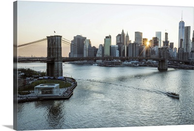 New York, Manhattan, Lower Manhattan, Brooklyn Bridge and East River