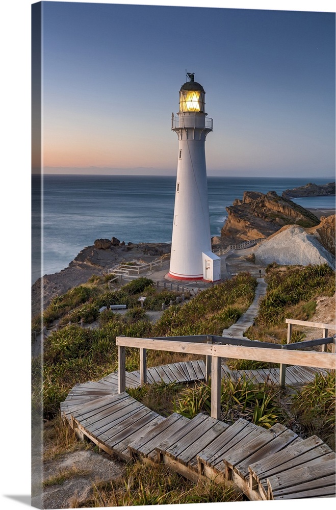 New Zealand, North Island, Castlepoint Lighthouse, morning light.