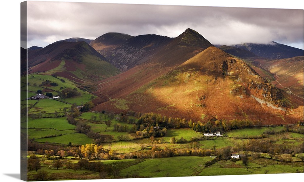 Newlands Valley and Causey Pike, Lake District National Park, Cumbria, England. Autumn, November, 2009.