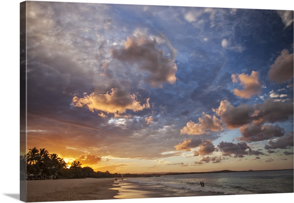 Noosa Beach and the Tasman Sea at sunset, Noosa Heads, Queensland, Australia.