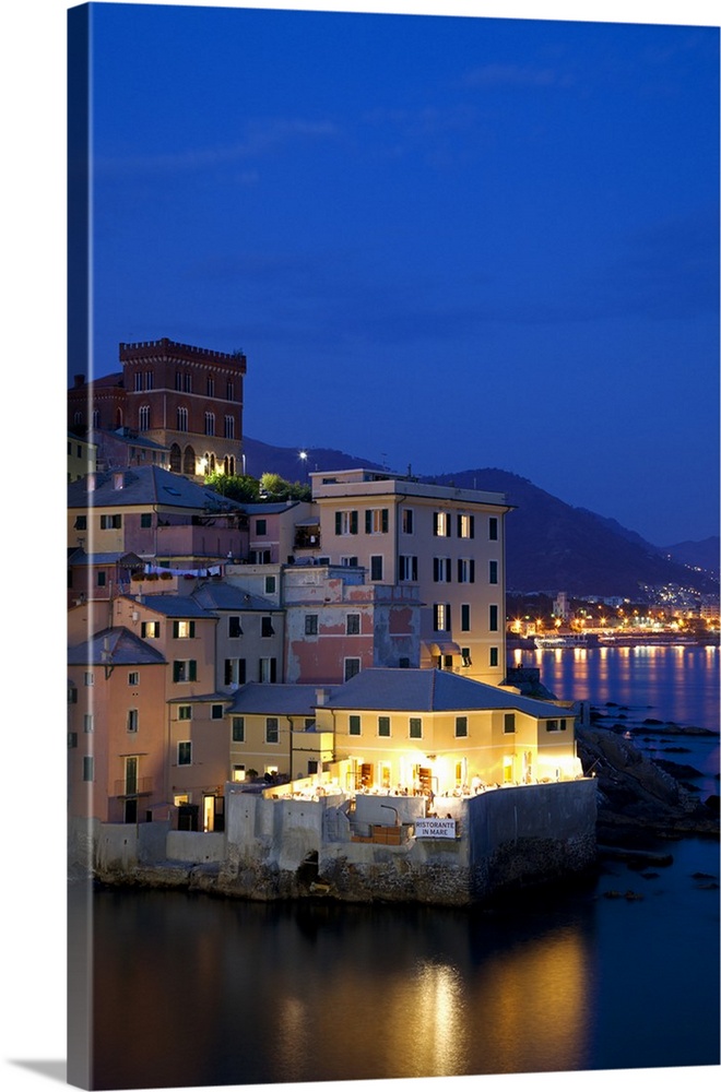 Northern Italy, Italian Riviera, Liguria, Genova. Genova's old fishing town.
