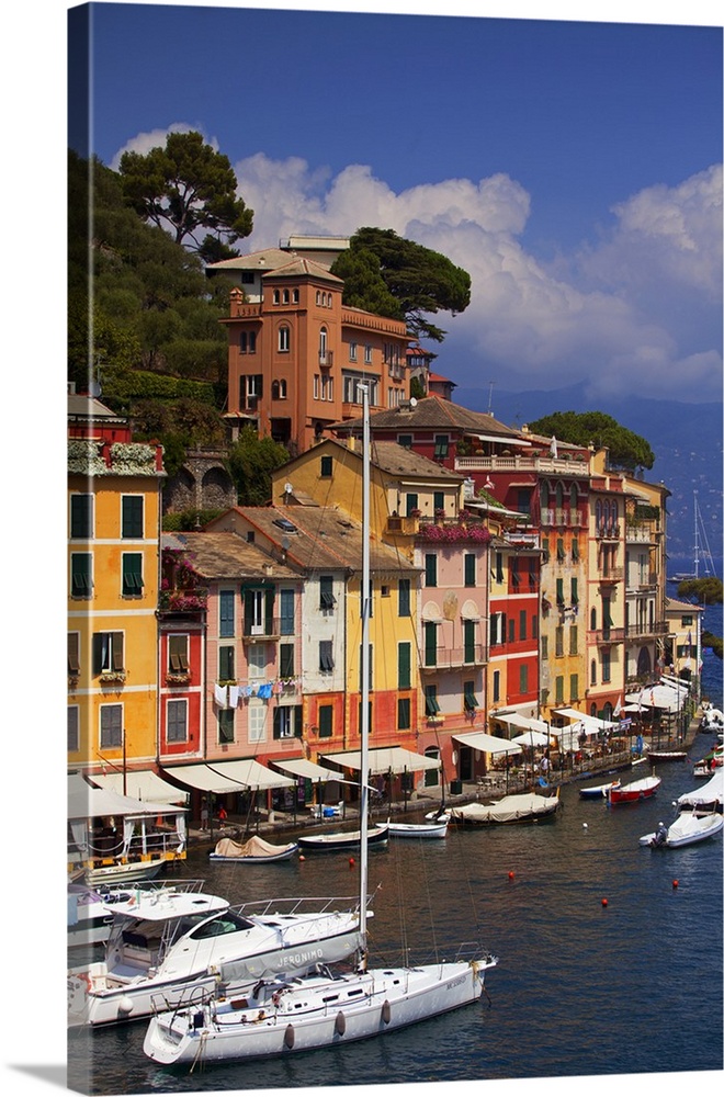 Northern Italy, Italian Riviera, Liguria, Portofino. Boats in the marina of portofino.