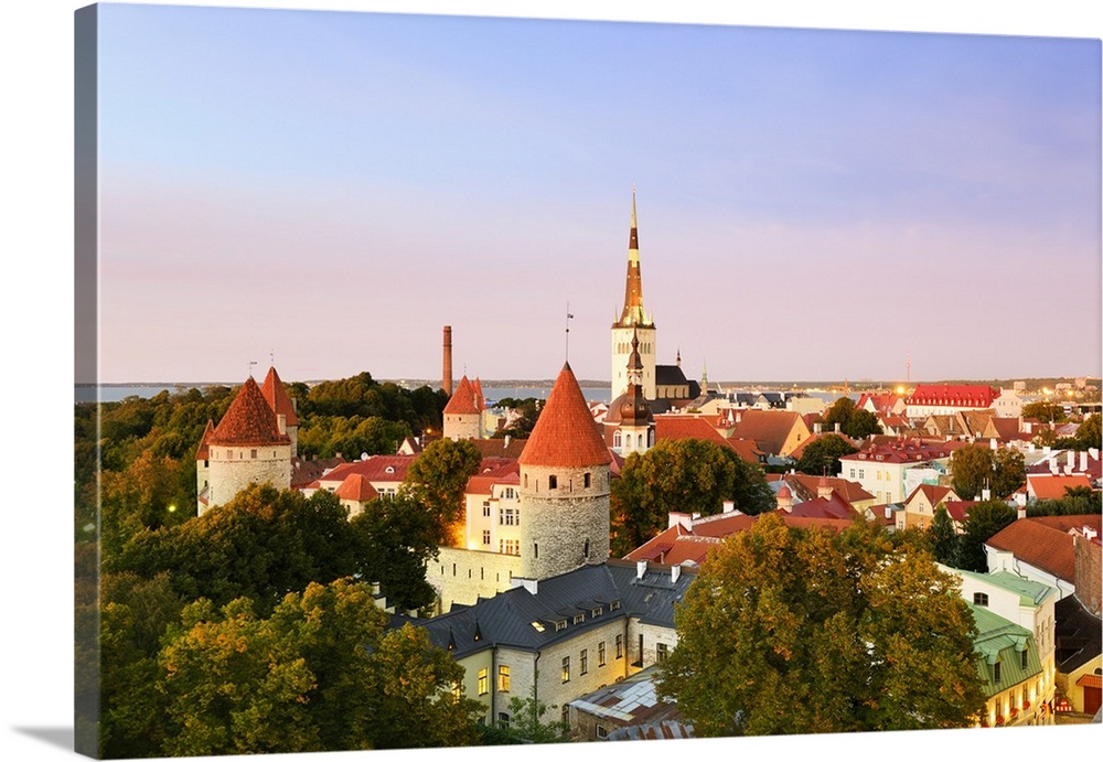 Old Town view from Toompea Hill, a Unesco World Heritage Site. Tallinn, Estonia.