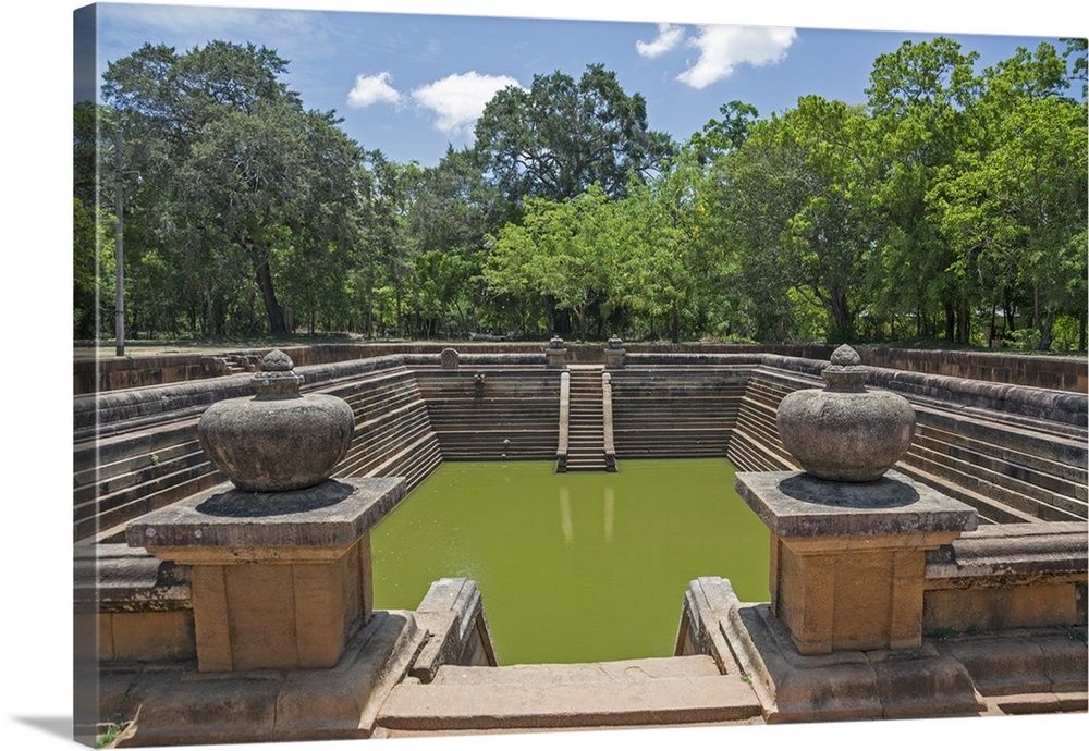 One of the beautiful twin bathing ponds - Kuttam Pokuna at Anuradhapura which were built around 7-9 AD, Sri Lanka.