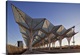 image thumbnail of Contemporary modern steel and glass railway platform canopy of the Oriente Railway station, designed by the the architect ...