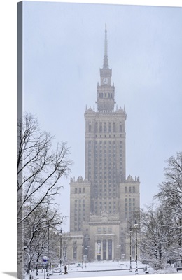 Palace Of Culture And Science, Winter, Warsaw, Masovian Voivodeship, Poland