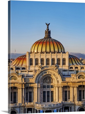 Palacio De Bellas Artes At Sunset, Elevated View, Mexico City, Mexico