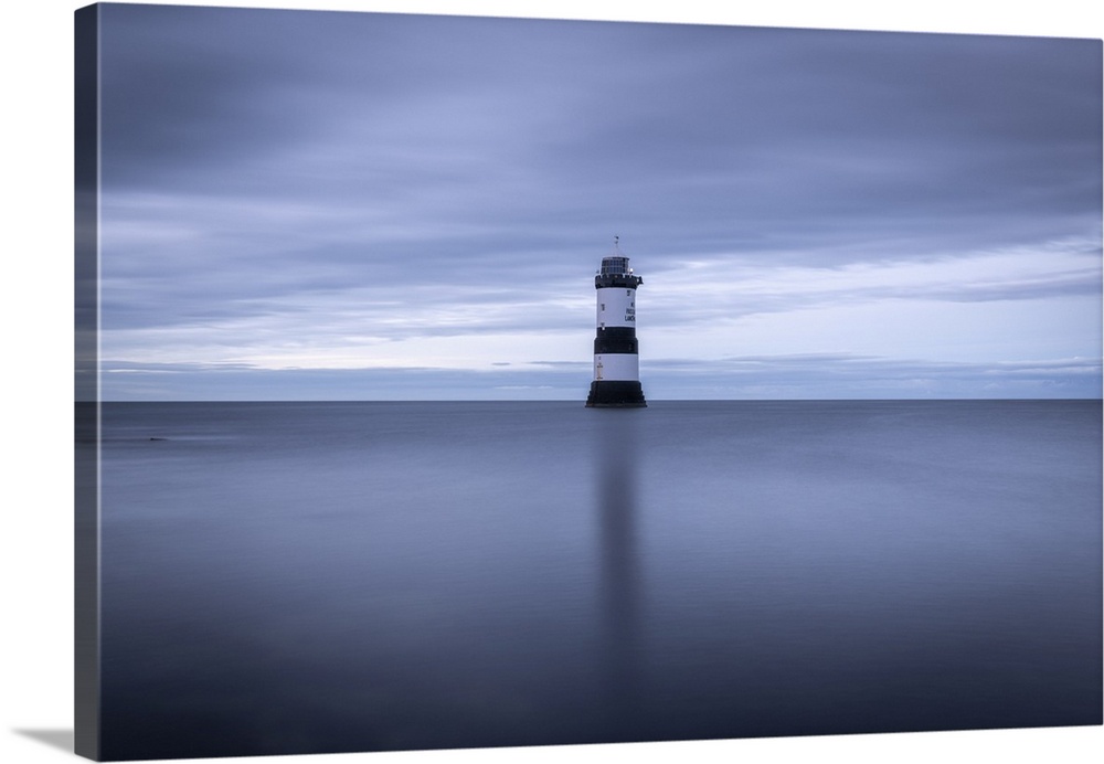 Penmon Point Lighthouse seascape, Anglesey, Wales, UK. Autumn (September) 2019.