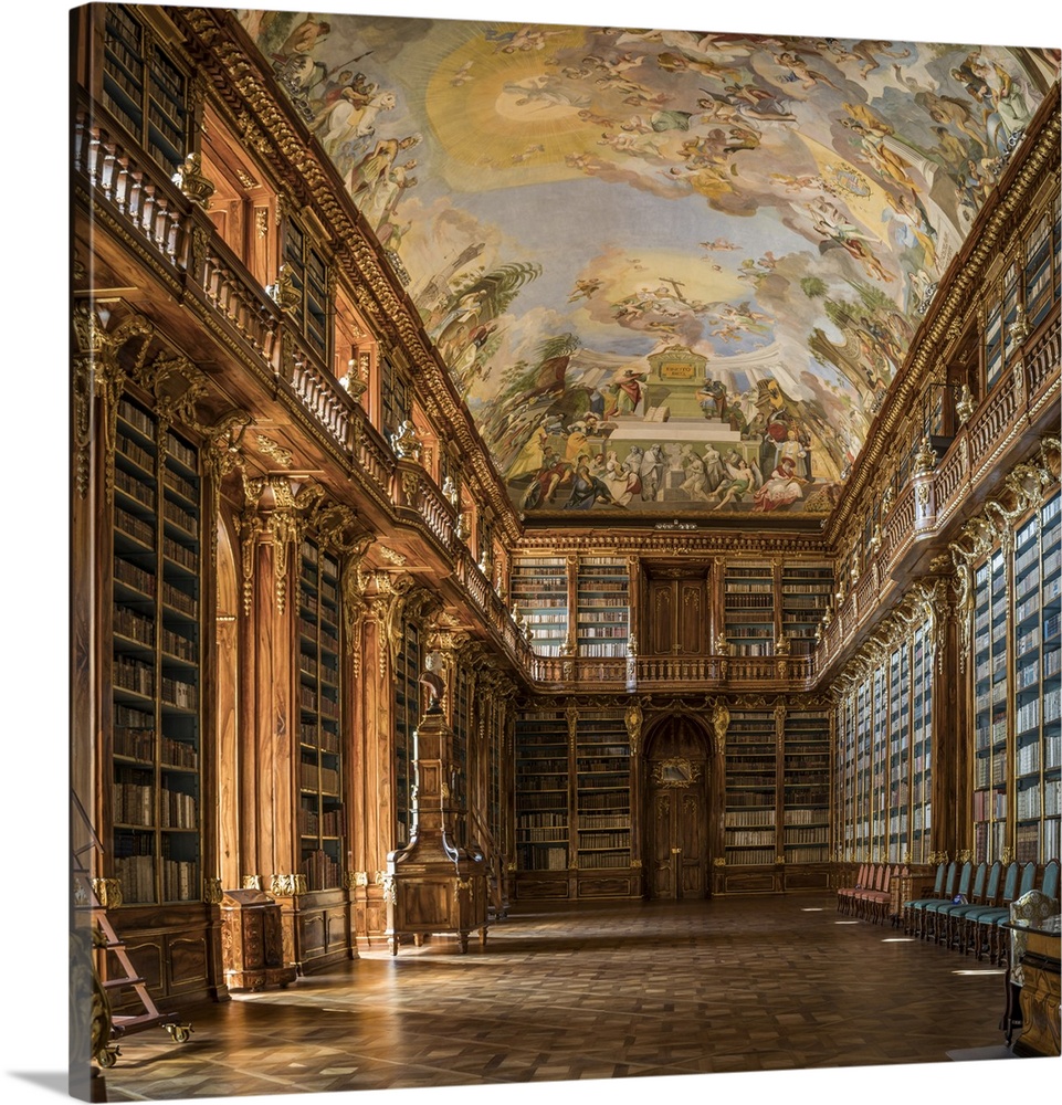 Philosophical hall of Strahov library in Strahov Monastery, Prague, Bohemia, Czech Republic