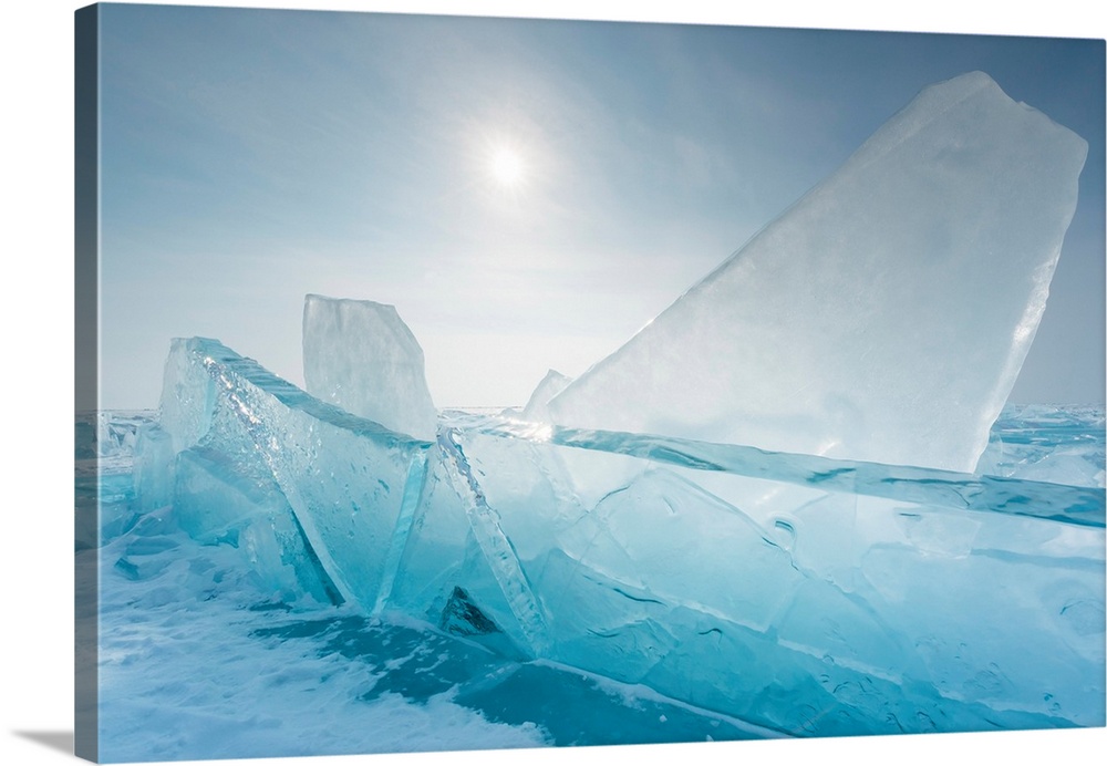Pieces Of Transparent Ice At Lake Baikal, Irkutsk Region, Siberia, Russia