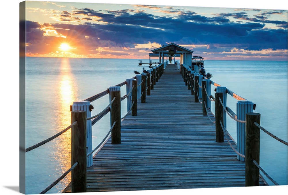 Pier At Sunrise, Islamorada, Florida Keys, USA