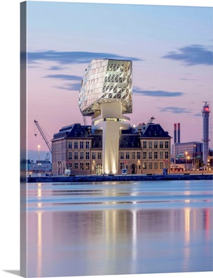 Port Authority Building By Zaha Hadid At Dusk, Kattendijkdok, Antwerp, Belgium