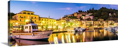 Porto Azzuro At Twilight, Elba, Tuscany, Italy