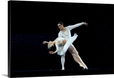 Prince Sigfried dancing with the Swan in Tchaikovsky's 'Swan Lake,' Russia