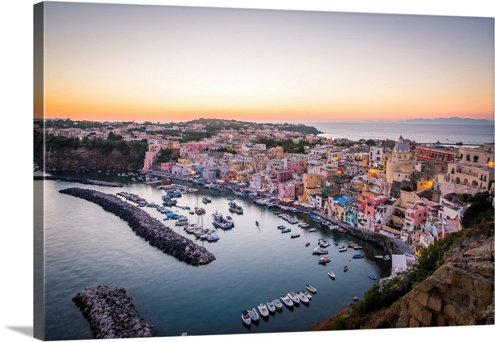 Procida, La Corricella Harbour. Campania, Italy.