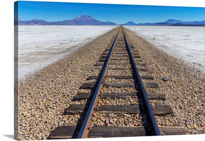 Railway To Chile, Uyuni Salt Flat, Salar De Uyuni, Potosi Department, Bolivia