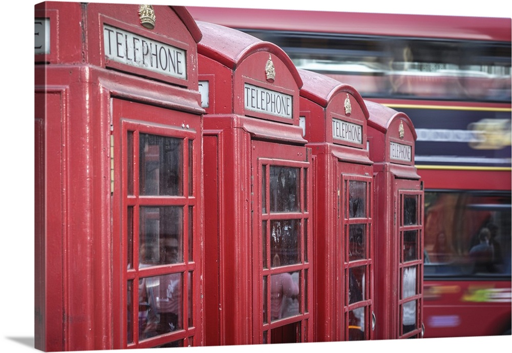 Red phone boxes, London, England, UK.