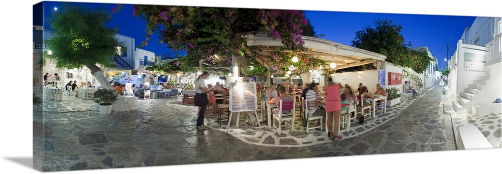 Restaurants in the old town, Mykonos (Hora), Cyclades Islands, Greece, Europe