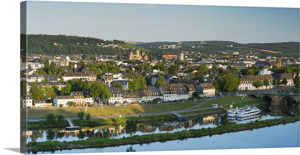View of River Moselle and Trier, Rhineland-Palatinate, Germany.