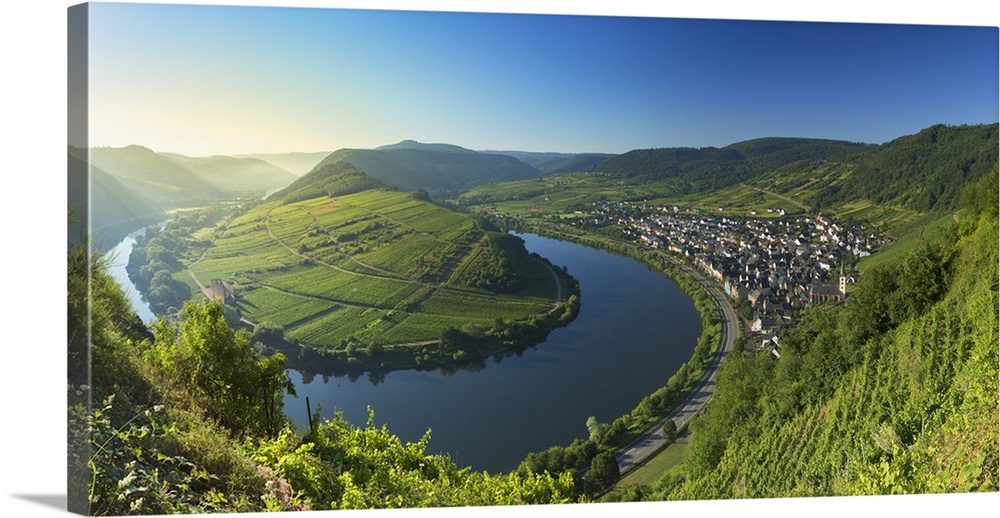 View of River Moselle, Bremm, Rhineland-Palatinate, Germany.