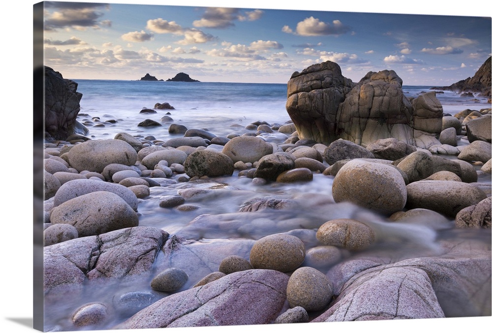 Rocky cove at Porth Nanven near Land's End, Cornwall, England. Winter (December)