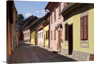 Romania, Colourful houses within the medieval fortress town of Sighisoara