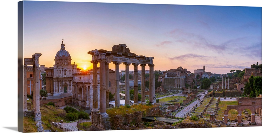 Rome, Lazio, Italy. Imperial fora at sunrise.