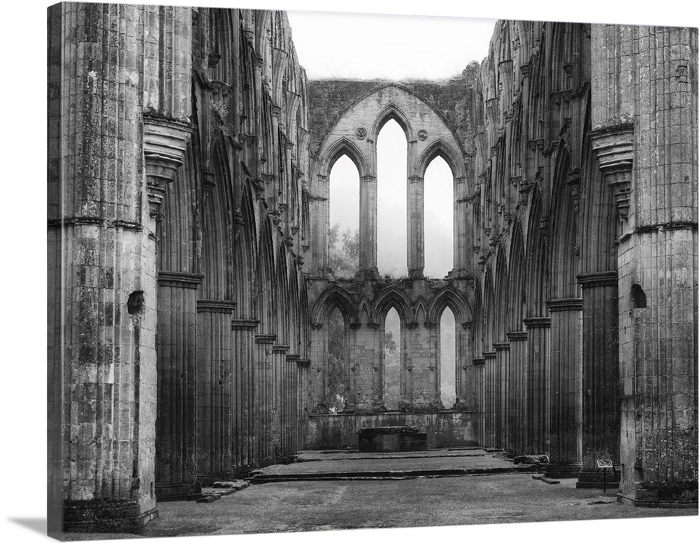 Ruins of Rievaulx Abbey, one of the first Cistercian abbeys to be founded in England in around 1130, North Yorkshire, England