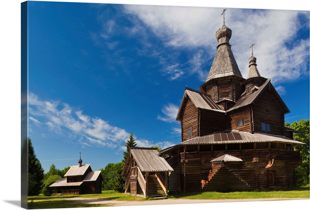 Russia, Novgorod Oblast, Veliky Novgorod, Vitoslavitsky Museum of Wooden Architecture, traditional wooden Russian Orthodox...