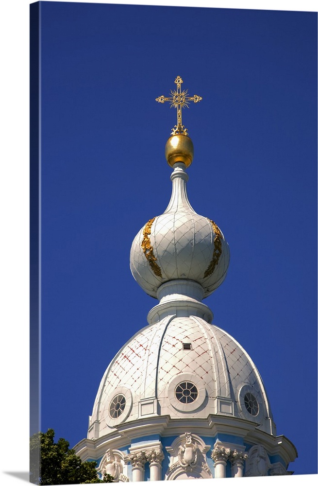 Russia, St.Petersburg, One of the numerous cupolas of Smolny Cathedral.