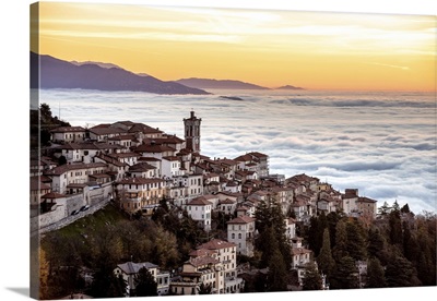 Sacro Monte Of Varese And The Sea Of Fog During Sunrise, Varese, Lombardy, Italy