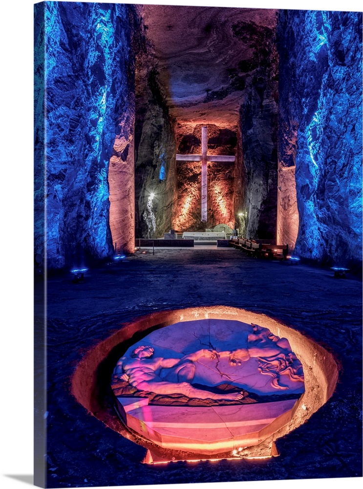 Salt Cathedral, interior, Zipaquira, Cundinamarca Department, Colombia.