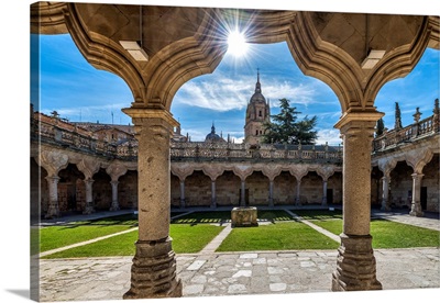 School Courtyard In The University Of Salamanca, Salamanca, Castile And Leon, Spain